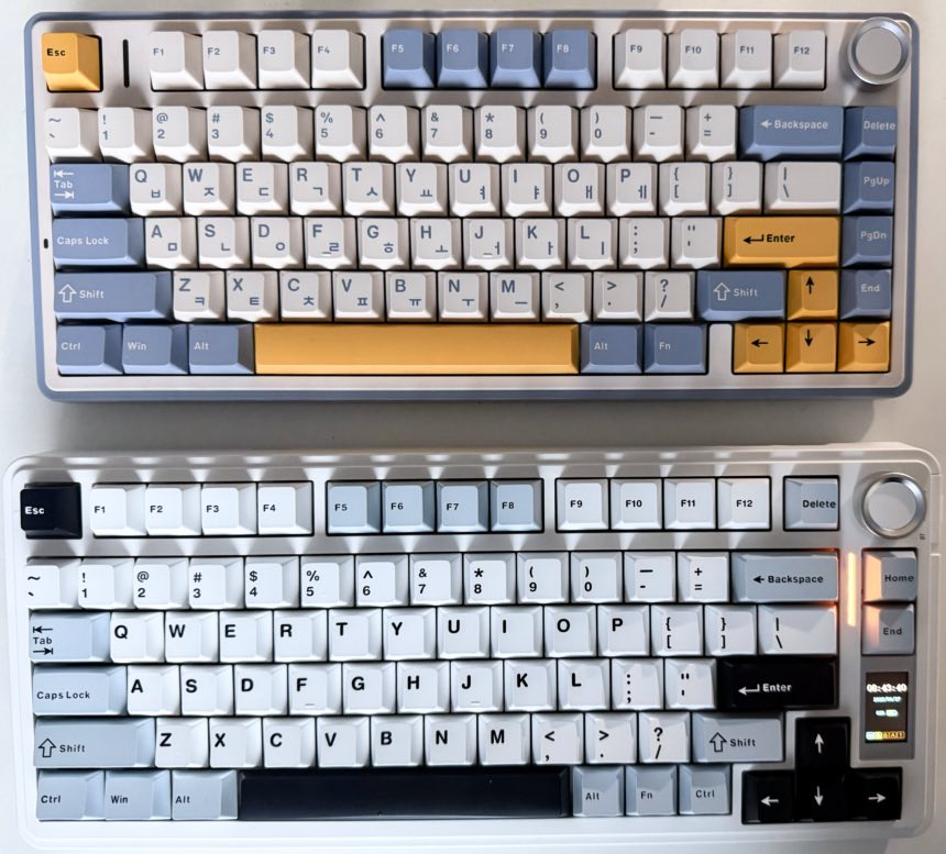 노브에 액정 스크린 달린 독거미 S75 PRO 키보드 사용 후기