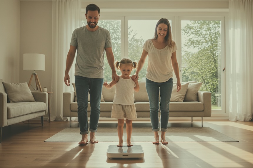 가족들과 함께 인바디 체중계 H40 사용하는 방법