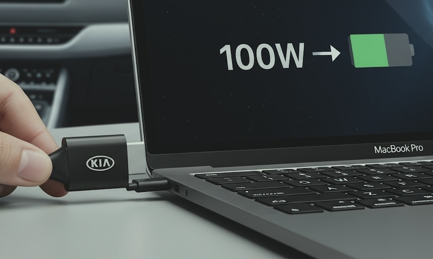 기아 PV5 USB-C 포트 진짜 100W 맥북 충전 되나 실험