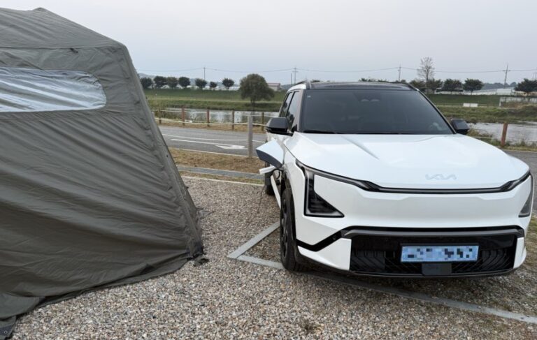 전기차 겨울 캠핑, V2L로 PTC 전기히터 사용 후기