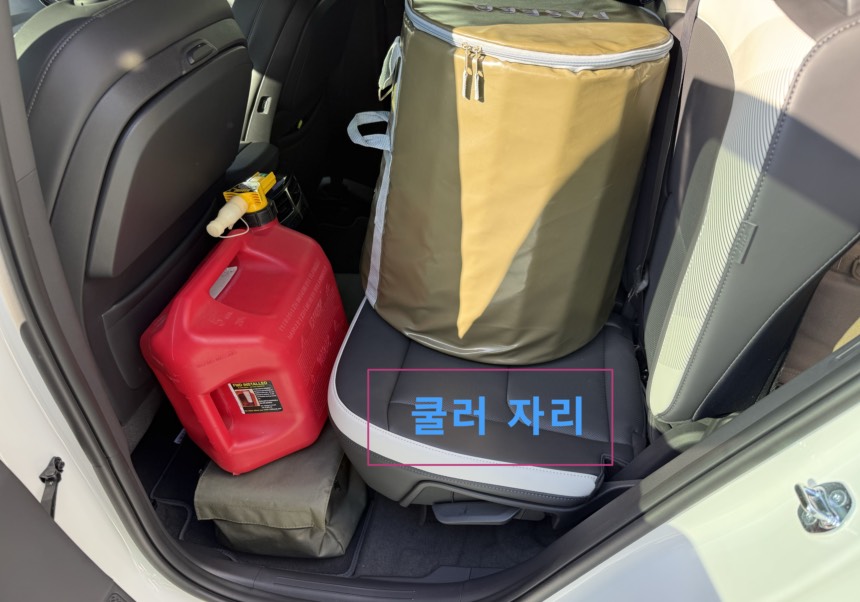 EV5 트렁크 수납공간, 캠핑짐 GV60과 비교