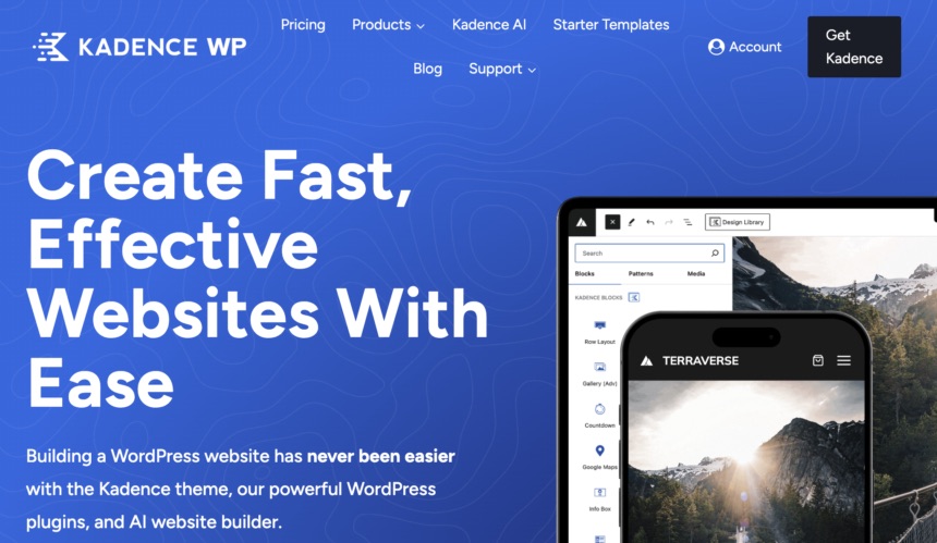 빠른 워드프레스 블로그를 원한다면 Kadence 테마 추천