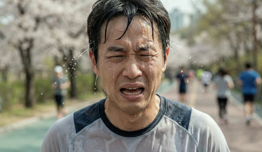 러닝 중 눈으로 흐르는 땀 참지 마세요. 확실한 해결 방법